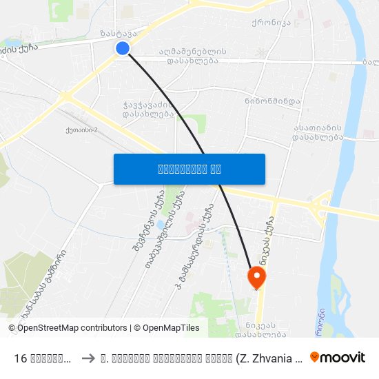 16 სართულიანი to ზ. ჟვანიას სახელობის სკოლა (Z. Zhvania School) map
