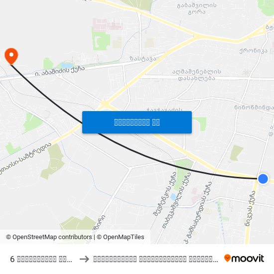 6 ჭავჭავაძის გამზ. Chavchavadze Ave. to საქართველოს სუბტროპიკული უნივერსიტეტი (Georgian Subtropical University) map