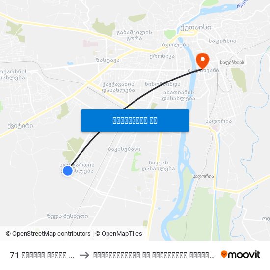 71 სულხან საბას გამზ. Sulkhan Saba Ave. to ჰუმანიტარული და იურიდიული ინსტიტუტი (Humanitarian And Juridical Institute) map