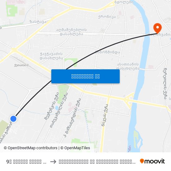 9ა სულხან საბას გამზ. Sulkhan Saba Ave. to ჰუმანიტარული და იურიდიული ინსტიტუტი (Humanitarian And Juridical Institute) map