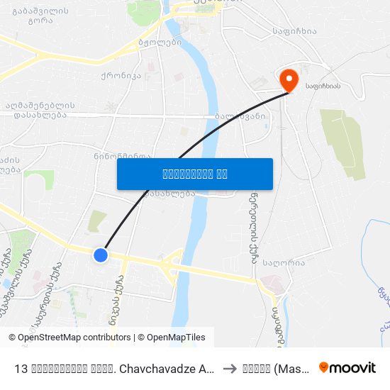 13 ჭავჭავაძის გამზ. Chavchavadze Ave. to მასკი (Maski) map