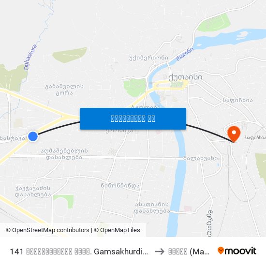 141 გამსახურდიას გამზ. Gamsakhurdia Ave. to მასკი (Maski) map