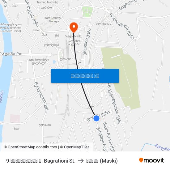 9 ბაგრატიონის ქ. Bagrationi St. to მასკი (Maski) map