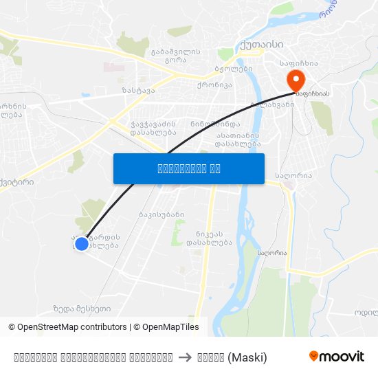 ქუთაისის სატრანსპორტო კომპანია to მასკი (Maski) map