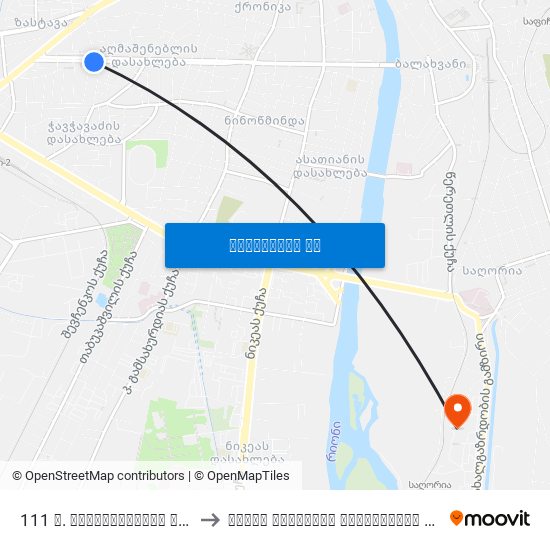 111 დ. აღმაშენებლის გამზ. D. Aghmashenebeli Ave. to აკაკი წერეთლის სახელმწიფო უნივერსიტეტი (ტექნიკური ფაკულტეტი) map