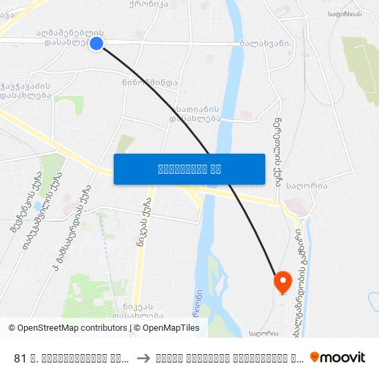 81 დ. აღმაშენებლის გამზ. D. Aghmashenebeli Ave. to აკაკი წერეთლის სახელმწიფო უნივერსიტეტი (ტექნიკური ფაკულტეტი) map