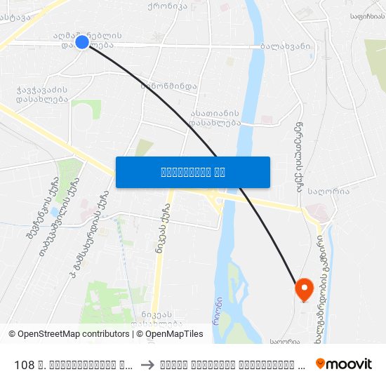 108 დ. აღმაშენებლის გამზ. D. Aghmashenebeli Ave. to აკაკი წერეთლის სახელმწიფო უნივერსიტეტი (ტექნიკური ფაკულტეტი) map