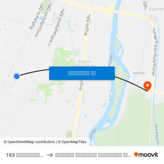183 თაბუკაშვილის ქ. Tabukashvili St. to წერეთლის სახელობის სახელმწიფო უნივერსიტეტი (Tsereteli State University) map