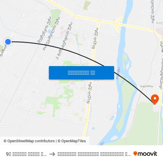 9ა სულხან საბას გამზ. Sulkhan Saba Ave. to წერეთლის სახელობის სახელმწიფო უნივერსიტეტი (Tsereteli State University) map