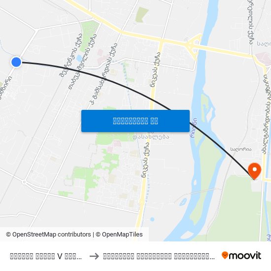 სულხან საბას V ჩიხი Sulkhan Saba V Cul De Sac to წერეთლის სახელობის სახელმწიფო უნივერსიტეტი (Tsereteli State University) map