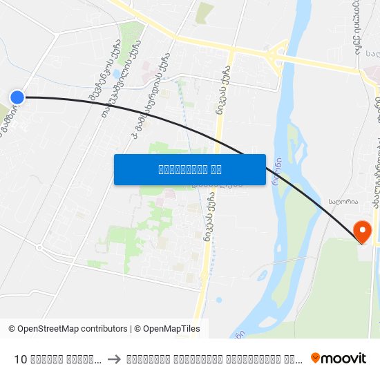 10 სულხან საბას ქ. Sulkhan Saba St. to წერეთლის სახელობის სახელმწიფო უნივერსიტეტი (Tsereteli State University) map