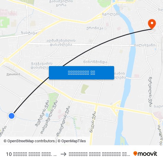 10 სულხან საბას გამზ. Sulkhan Saba Ave. to ქუთაისის აკაკი წერეთლის სახელმწიფო უნივერსიტეტ map
