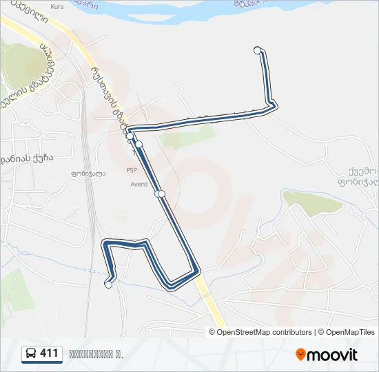 411 Bus Line Map