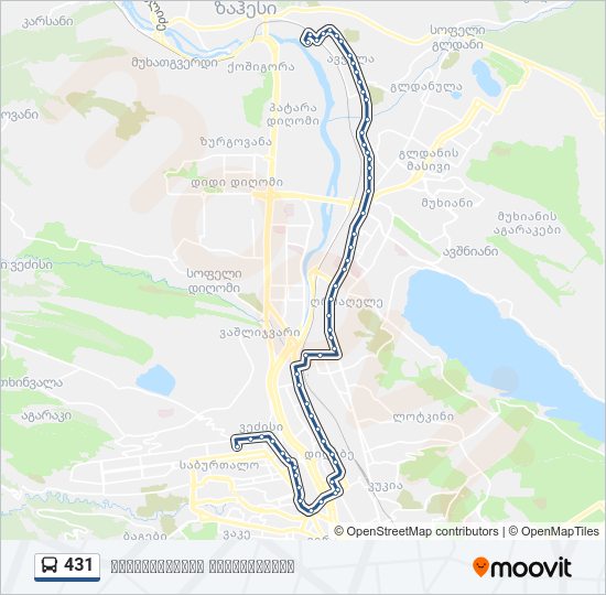 Автобус 431: карта маршрута