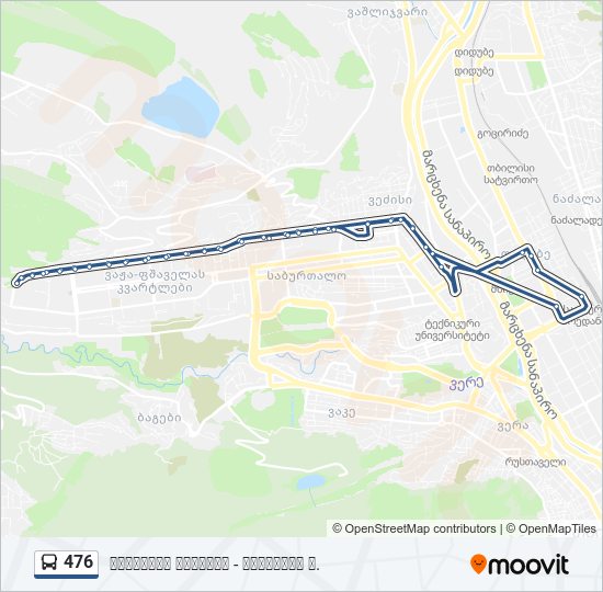 476 bus Line Map