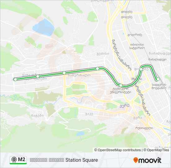 M2 მეტრო ხაზის რუკა