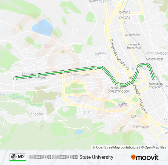 M2 მეტრო ხაზის რუკა