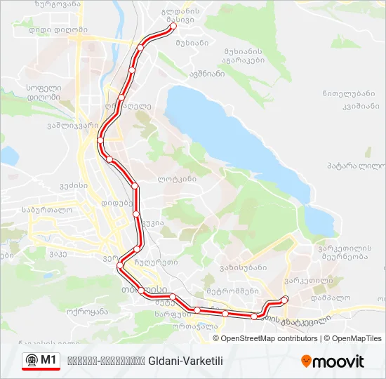 M1 Subway Line Map