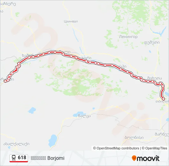 Поезд 618: карта маршрута