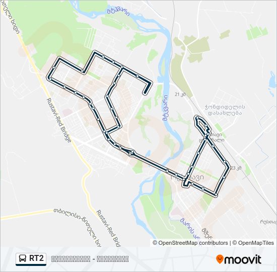 RT2 Bus Line Map