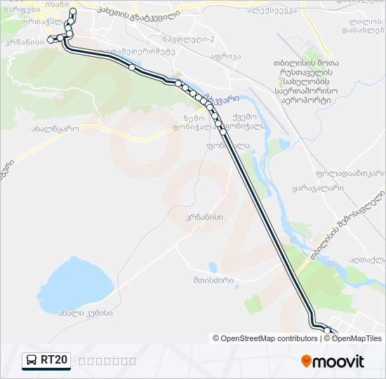 RT20 bus Line Map