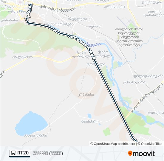 RT20 Bus Line Map