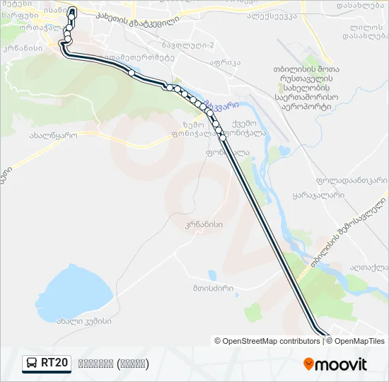 RT20 Bus Line Map