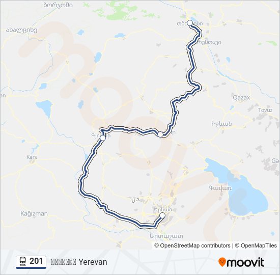 Поезд 201: карта маршрута