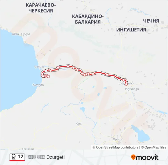 Поезд 12: карта маршрута