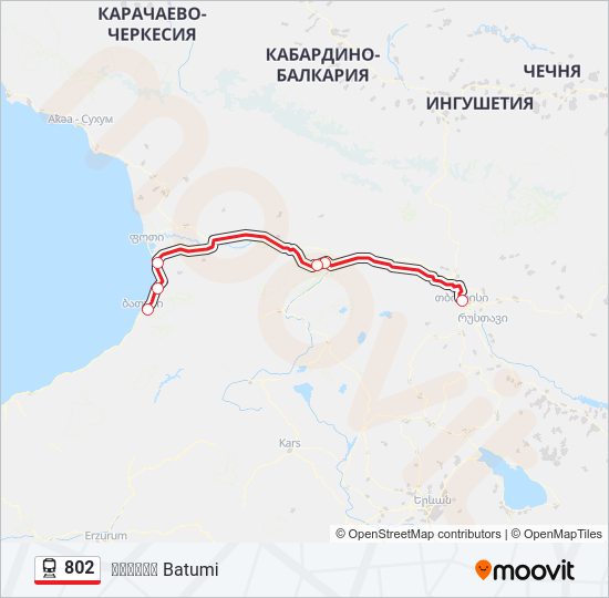 Поезд 802: карта маршрута