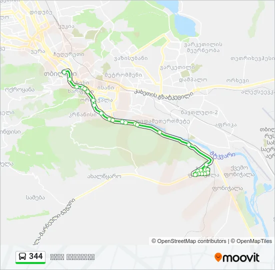 344 Bus Line Map