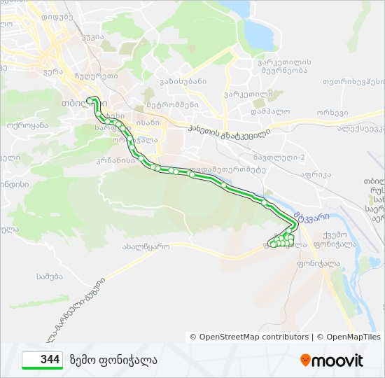 344 bus Line Map
