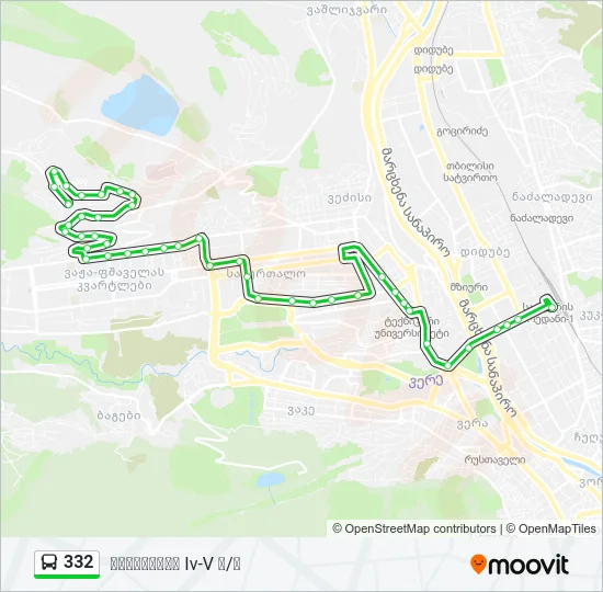 332 Bus Line Map