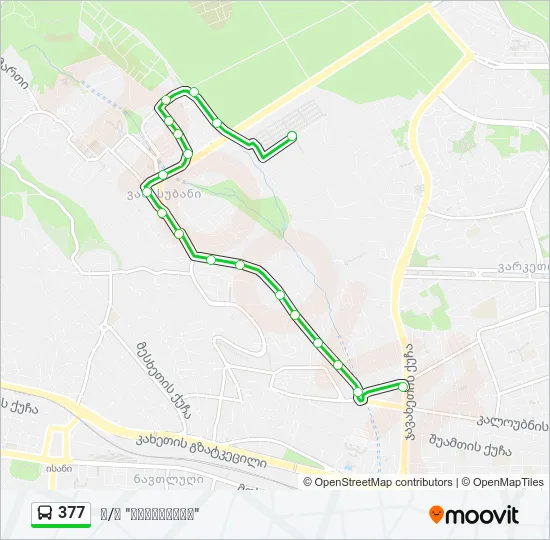 377 Bus Line Map