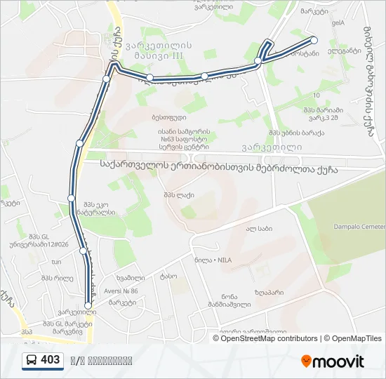 Автобус 403: карта маршрута