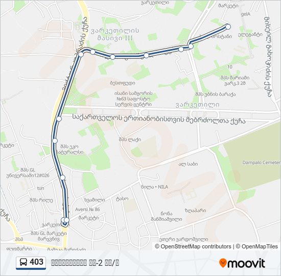 403 bus Line Map