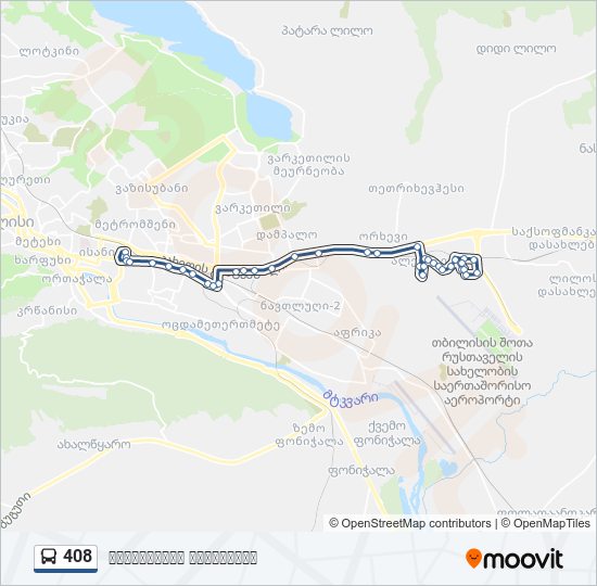 408 bus Line Map