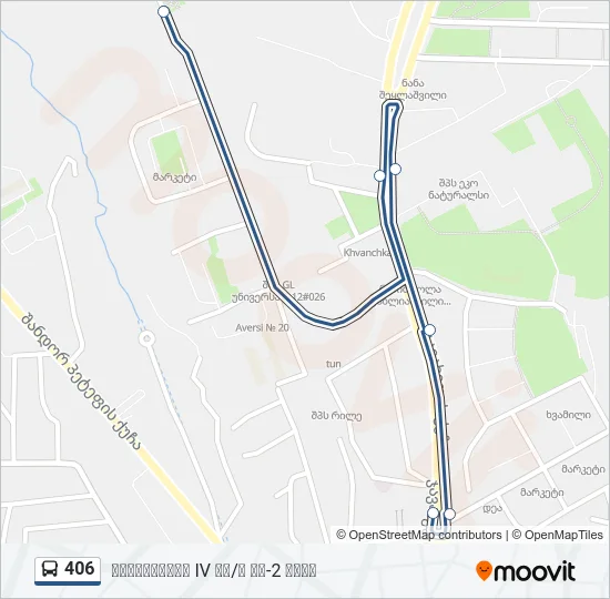Автобус 406: карта маршрута