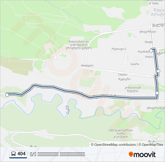 404 bus Line Map