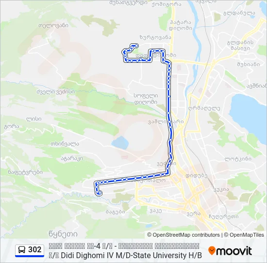302 Bus Line Map