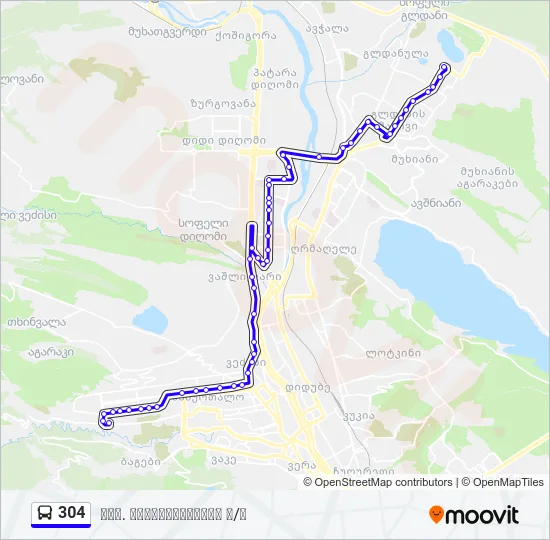 304 Bus Line Map