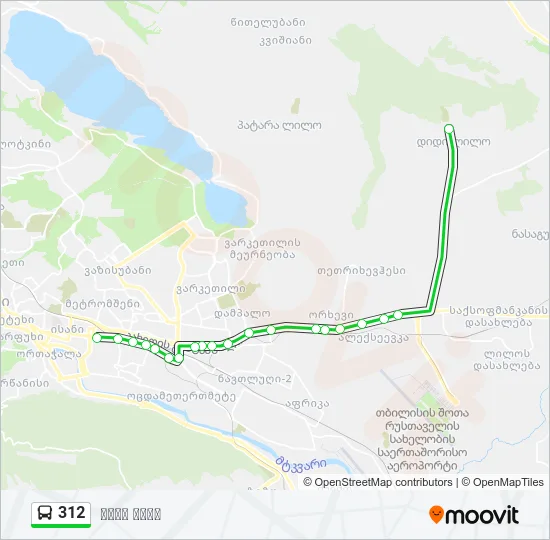 Автобус 312: карта маршрута