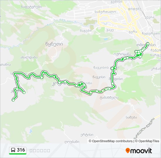 316 bus Line Map