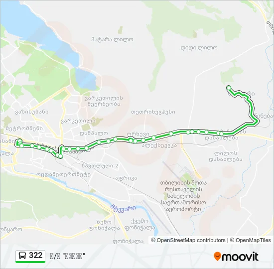 Автобус 322: карта маршрута