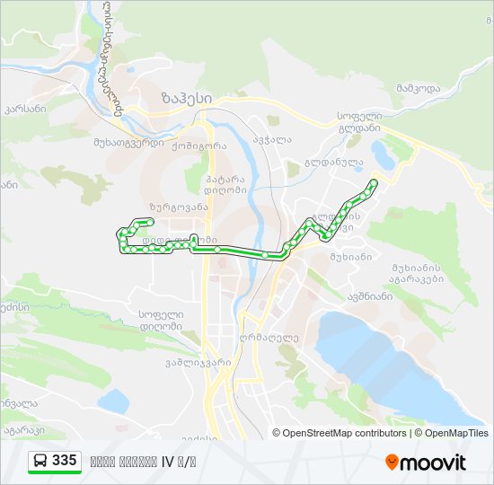 335 ავტობუსი ხაზის რუკა