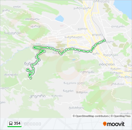 Автобус 354: карта маршрута