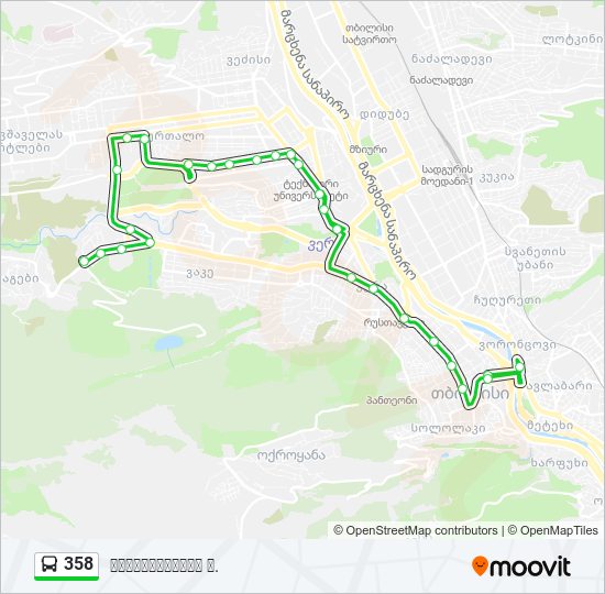 358 bus Line Map