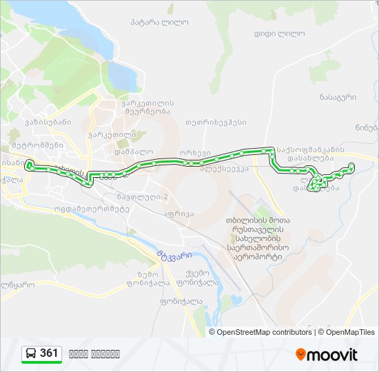 361 bus Line Map