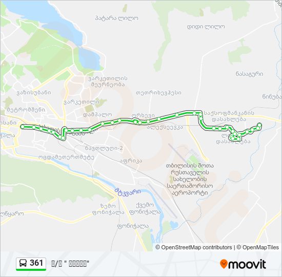 Автобус 361: карта маршрута