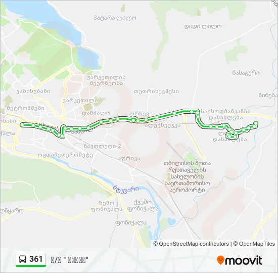 Автобус 361: карта маршрута